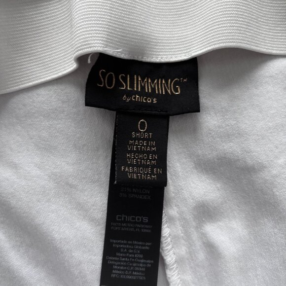 Chico’s White SO SLIMMING Pants, Size 0, Easy Pull-On, NWOT - Picture 3 of 5
